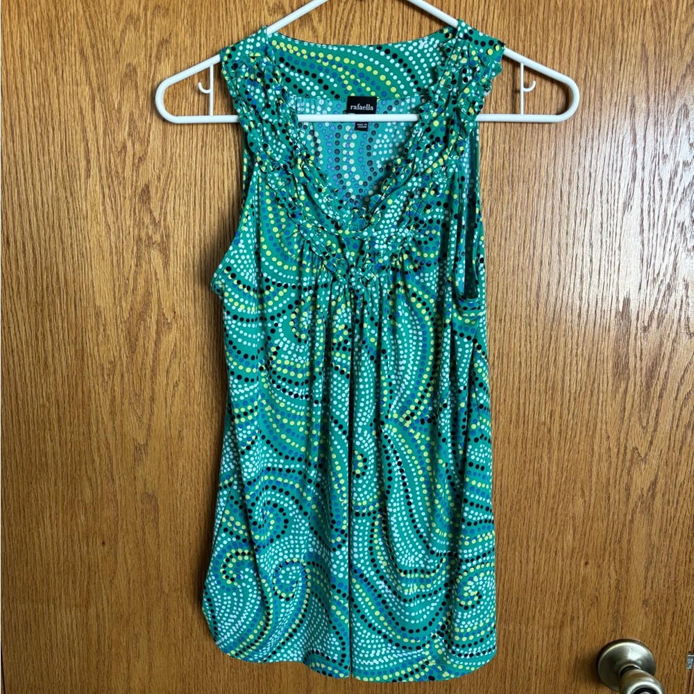 Green and Blue Sleeveless Top